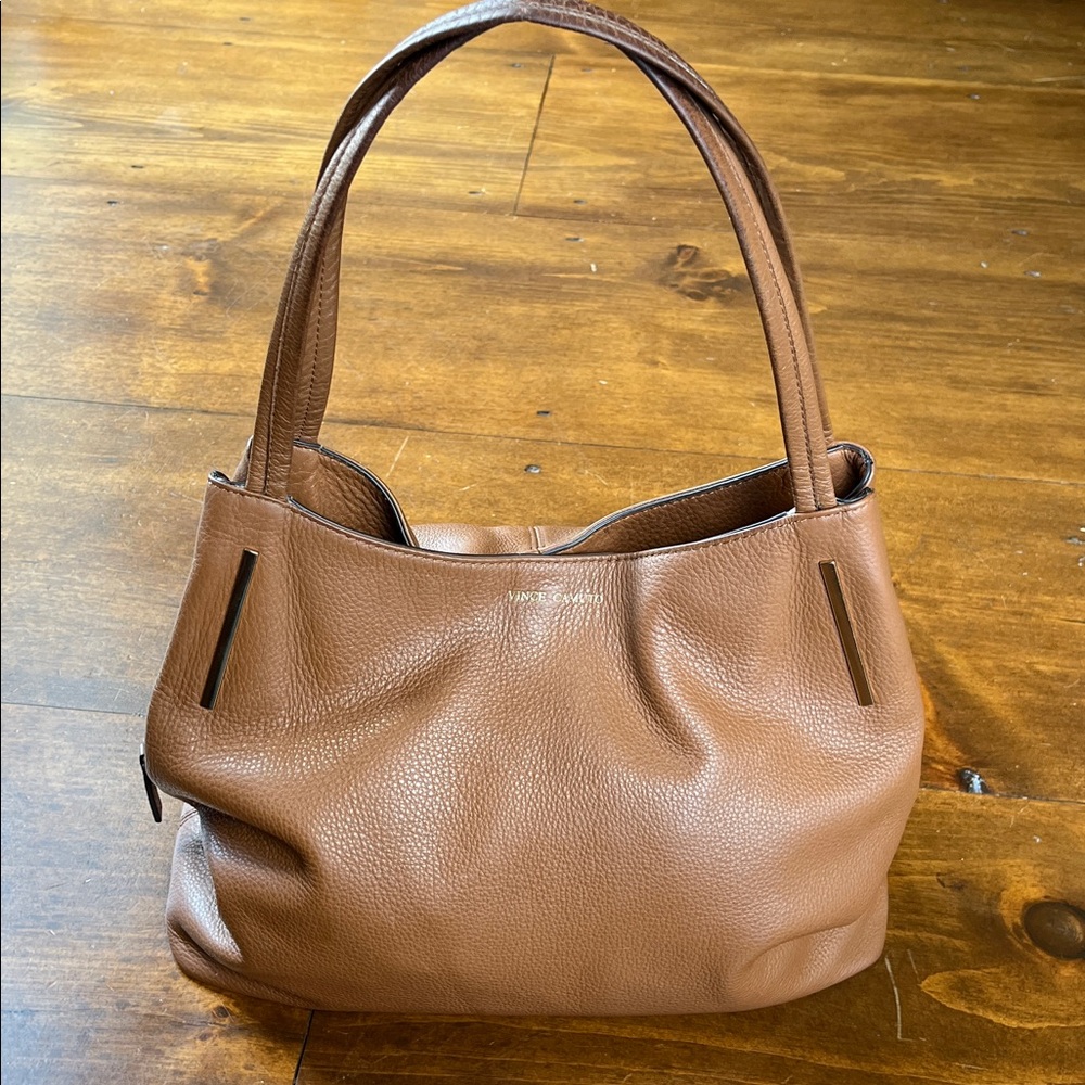 VINCE CAMUTO Dark Rum VV-IKE-TO Soft Leather Bag Tote
